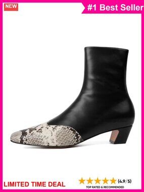 Vertundy Women's Ankle Boots Square Toe Kitten Heel Suede Booties